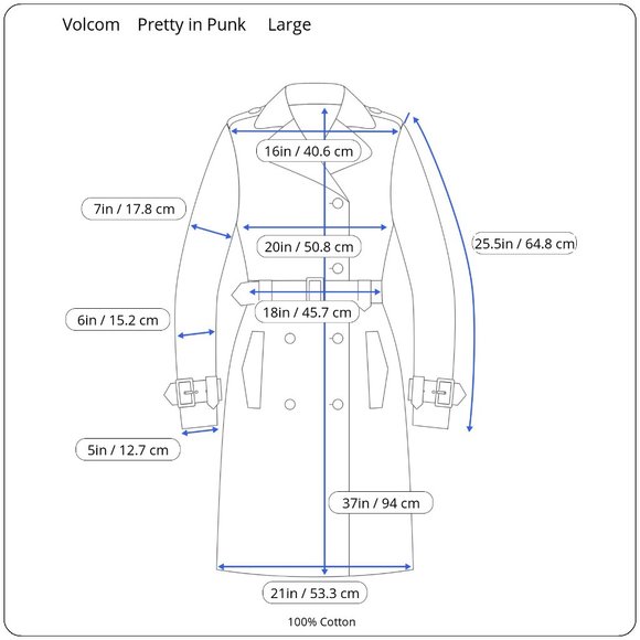 Volcom Large Corduroy Trench Coat Jacket - Picture 15 of 16